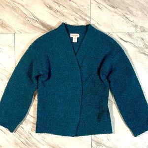 Holiday kid 6 green sweater cardigan